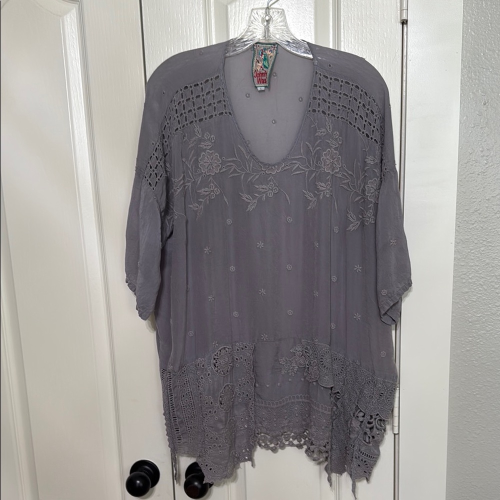 Johnny Was Large eyelet and lace blouse